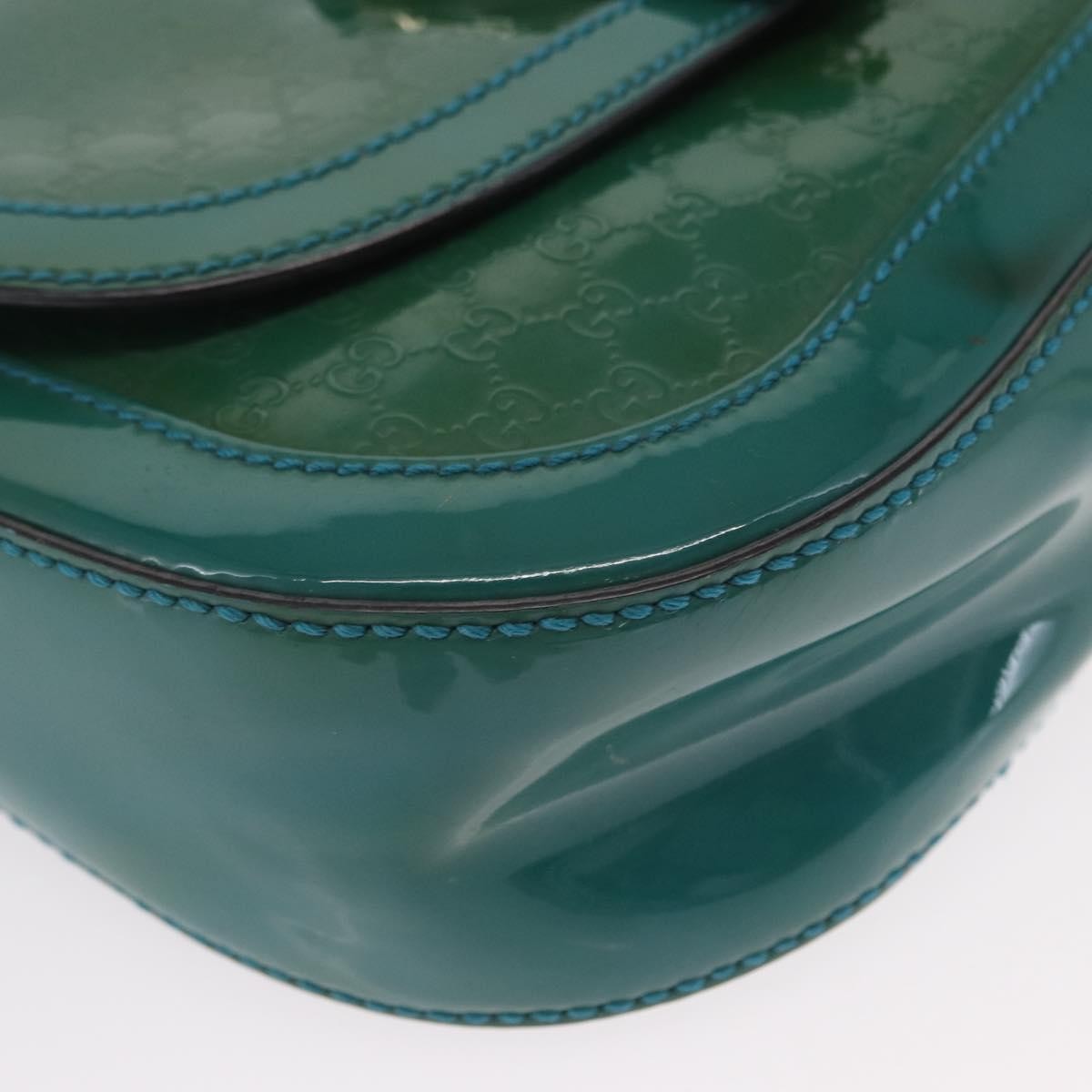Gucci Vintage Flap Shoulder Bag Patent Leather, TURQUOISE, PATENT_LEATHER, Shoulder bag