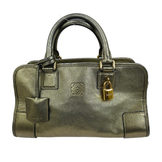 Loewe Amazona Bag Leather, GOLD, LEATHER, Handbag