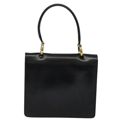 Celine Gancini Handbag Leather, BLACK, LEATHER, Handbag