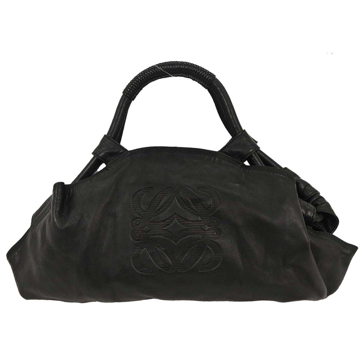 Loewe Anagram Logo Nappa Aire Hand Bag Leather, BLACK, LEATHER, Handbag