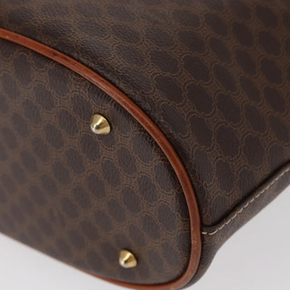 Celine Vintage Macadam Shoulder Bag Canvas and Leather, BROWN, PVC, Shoulder bag