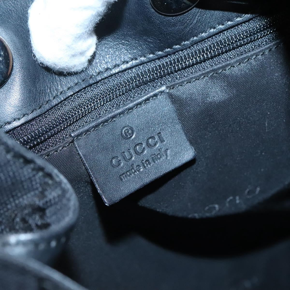 Gucci Miss Bamboo Bucket Bag GG Canvas, BLACK, CANVAS, Shoulder bag