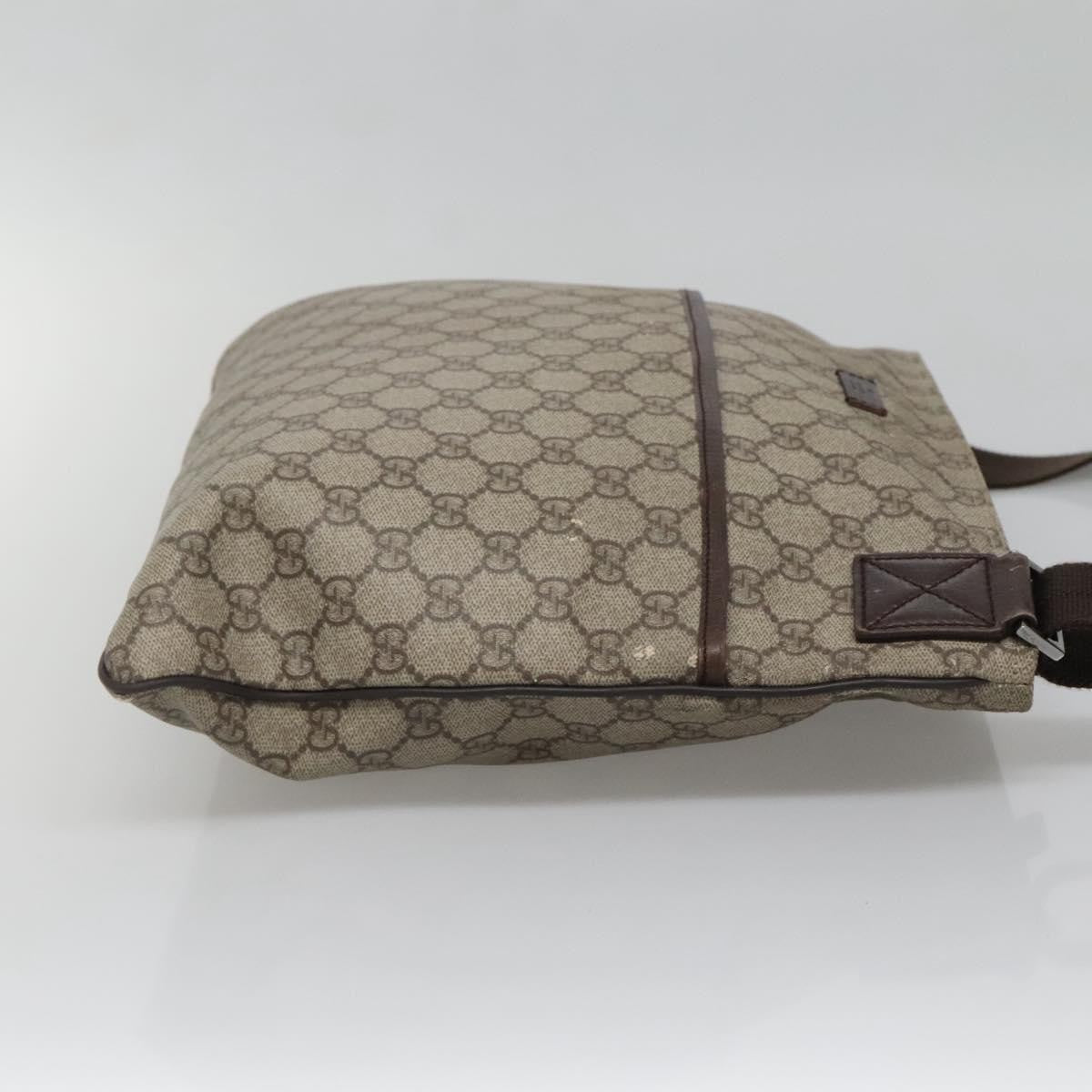 Gucci Zip Top Messenger Bag GG Coated Canvas, BEIGE, CANVAS, Shoulder bag