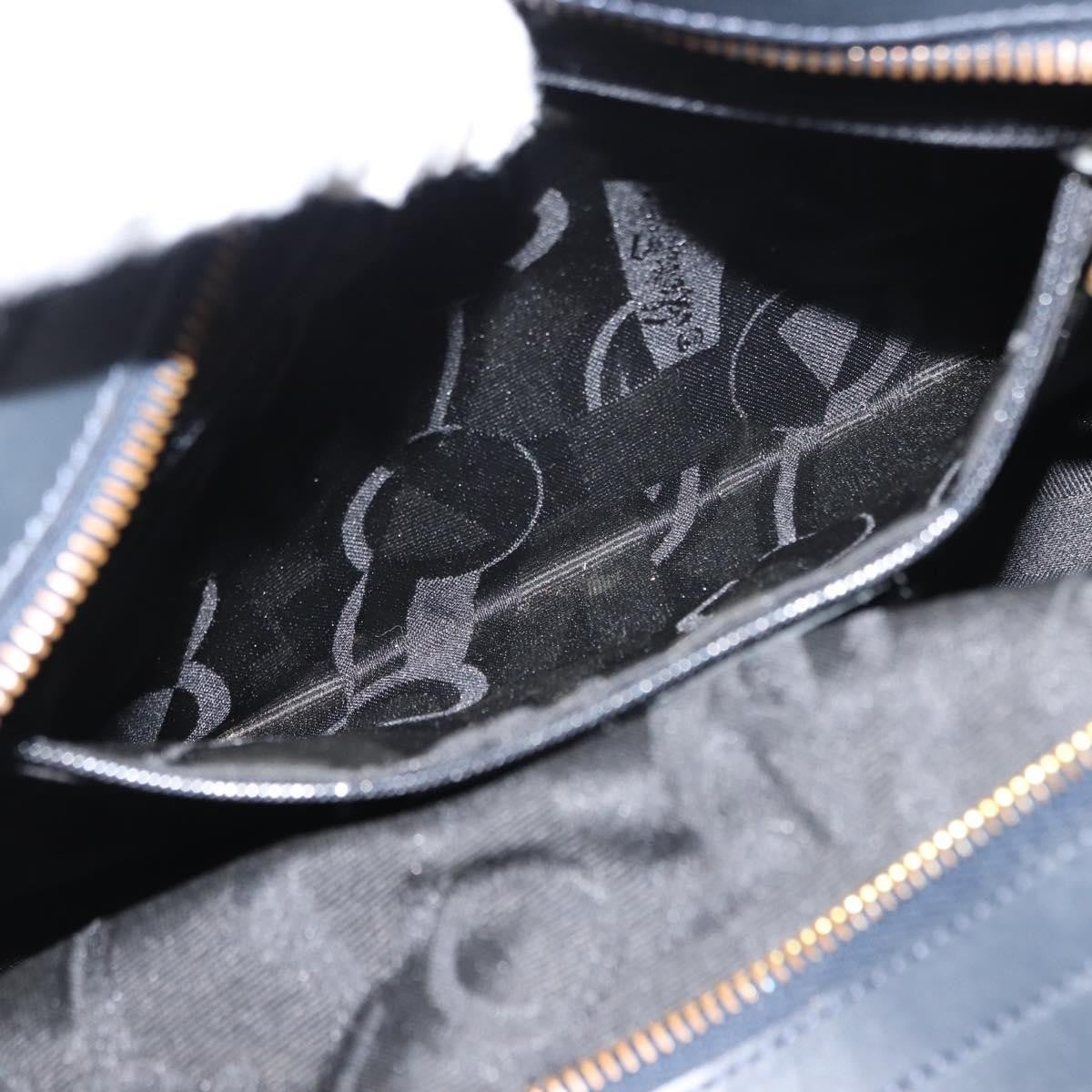 Salvatore Ferragamo Vala Handbag Canvas, NAVY, CANVAS, Handbag