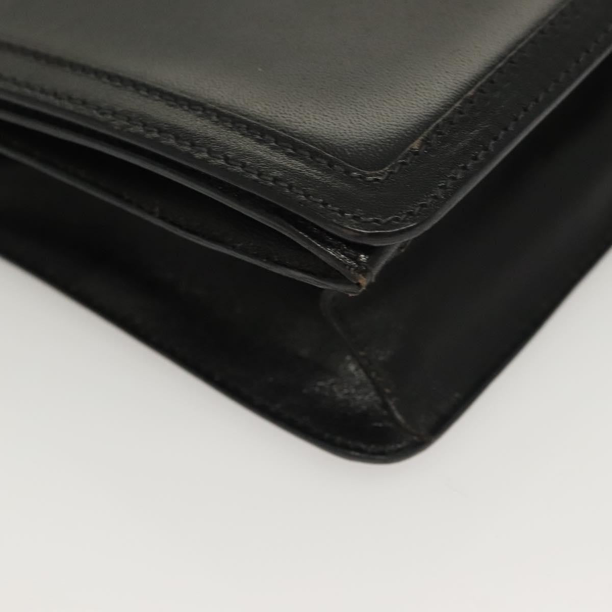 Bally Vintage Chain Shoulder Bag Quilted Leather, BLACK, LEATHER, Shoulder bag