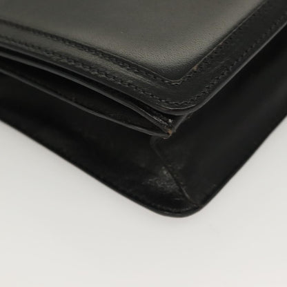 Bally Vintage Chain Shoulder Bag Quilted Leather, BLACK, LEATHER, Shoulder bag