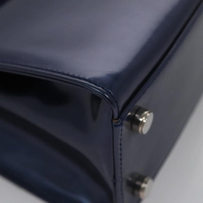 Salvatore Ferragamo Gancini handbag Patent leather, BLUE, PATENT_LEATHER, Handbag