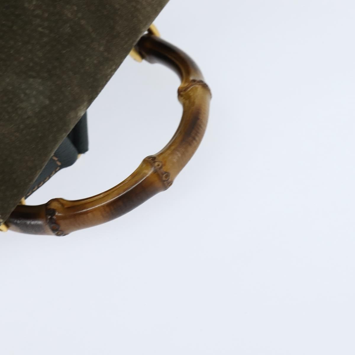 Gucci Vintage Bamboo Backpack Suede, KHAKI, SUEDE, Backpack