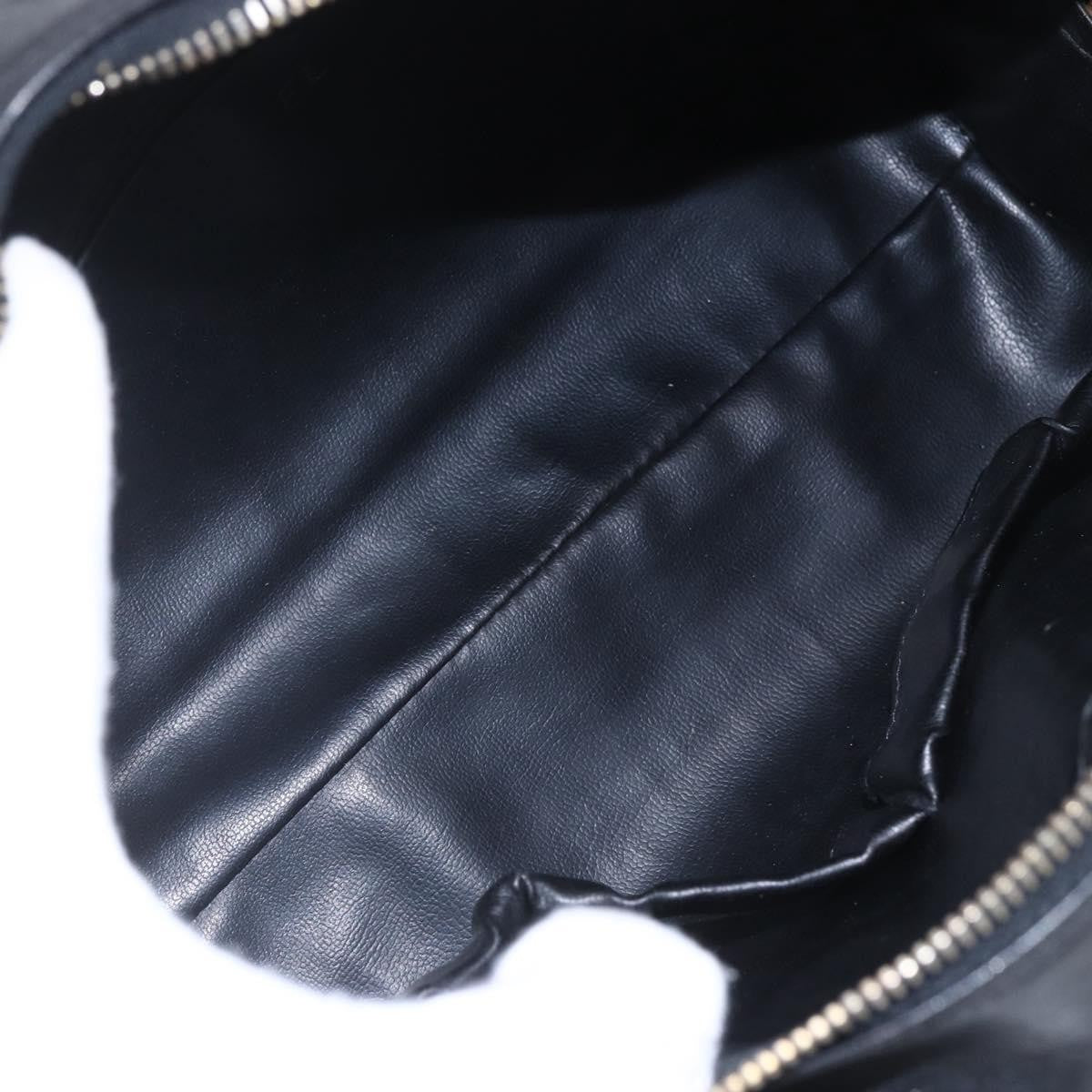 Chanel Vintage Toiletry Pouch Leather, Black, Patent Leather, Clutch