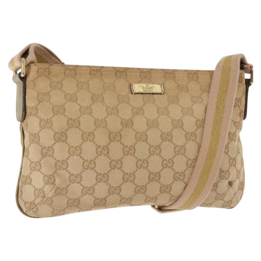Gucci Web Strap Messenger Bag GG Canvas, BEIGE, CANVAS, Shoulder bag