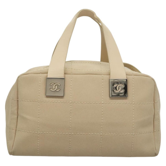 Chanel Chocolate Bar CC Bowler Bag Canvas, BEIGE, CANVAS, Handbag