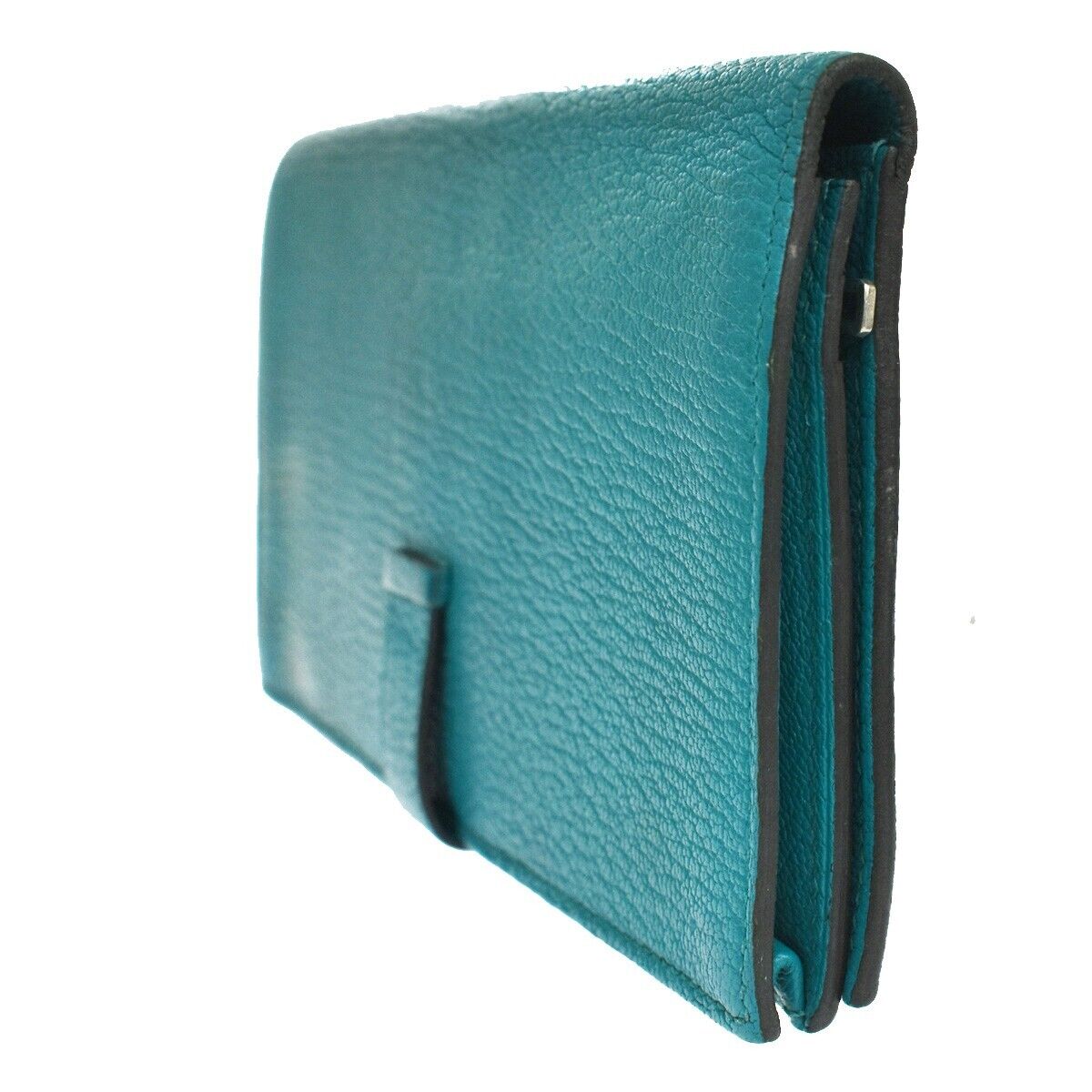 Hermes Bearn Wallet Chevre Mysore, BLUE, LEATHER, Wallets