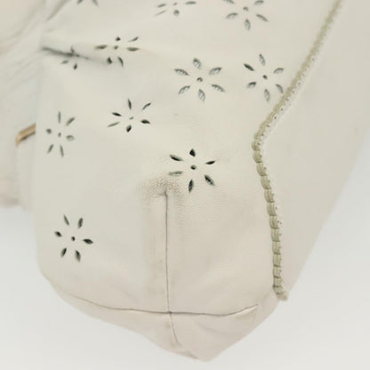 Salvatore Ferragamo Gancini handbag Leather, WHITE, LEATHER, Handbag