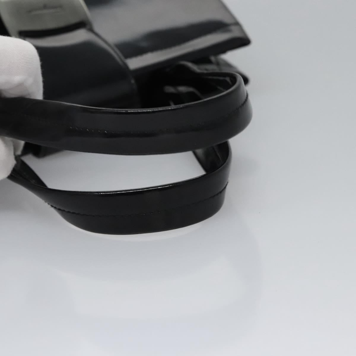 Salvatore Ferragamo Vara Tote Patent Leather, BLACK, PATENT_LEATHER, Handbag