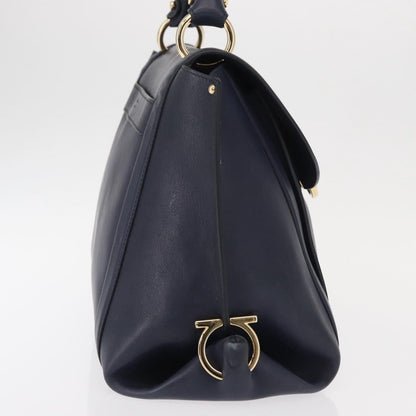 Salvatore Ferragamo Suzanna Satchel Smooth Leather, NAVY, LEATHER, Handbag