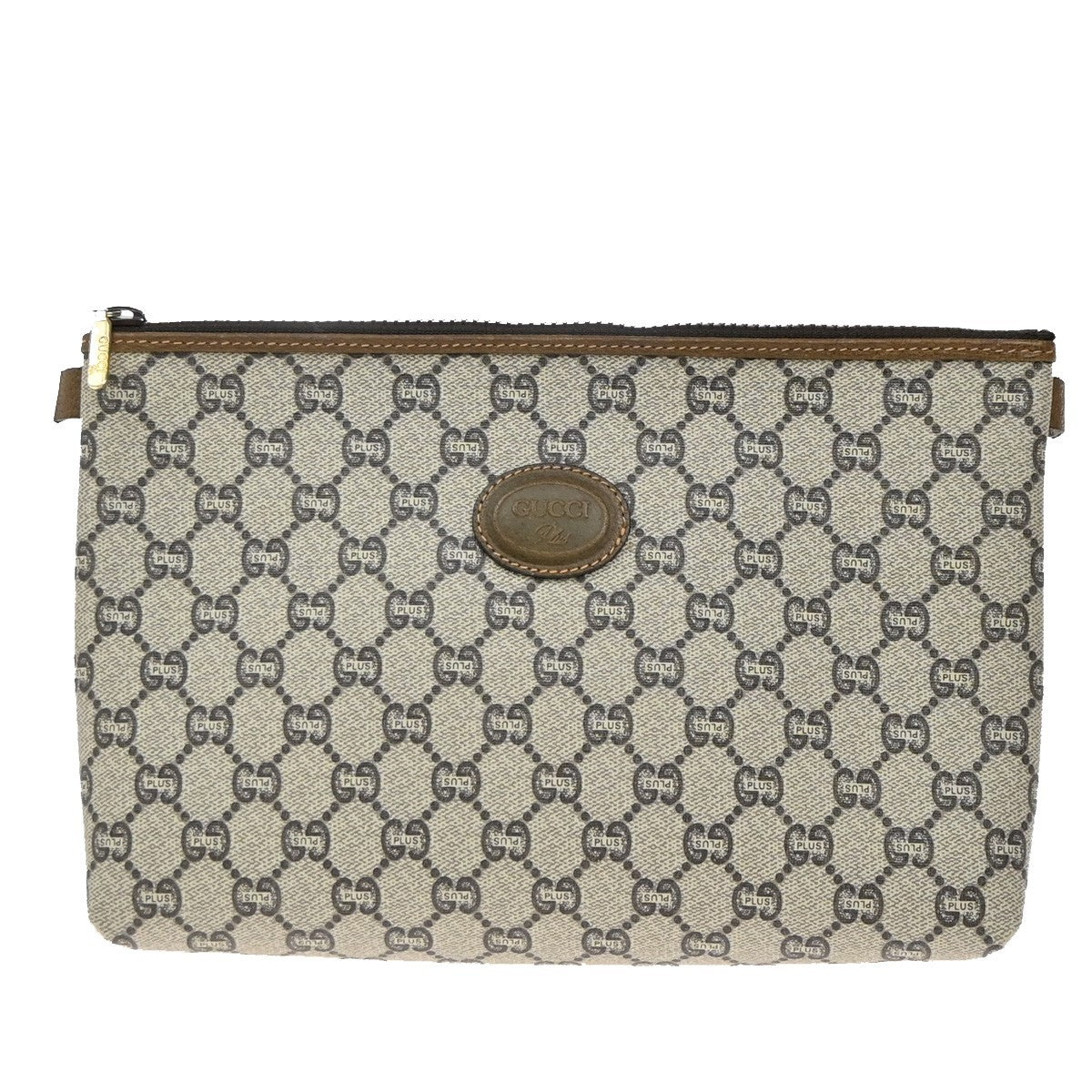 Gucci GG Plus Supreme Pouch Canvas, BROWN, PVC, Clutche & pouche