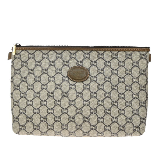 Gucci GG Plus Supreme Pouch Canvas, BROWN, PVC, Clutche & pouche