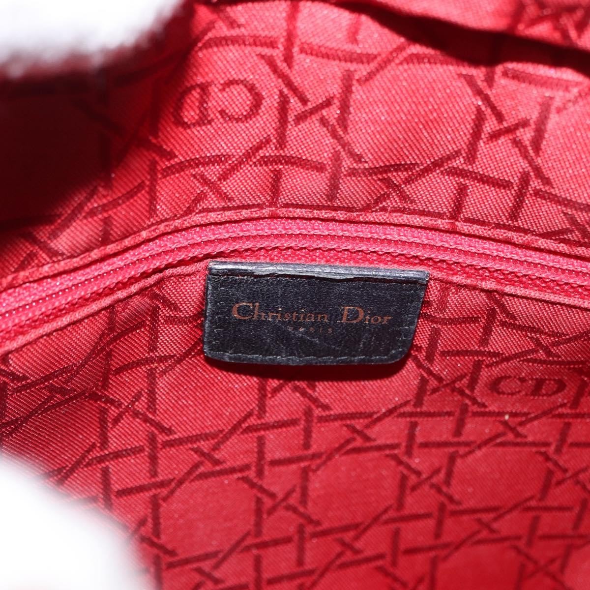 Christian Dior Vintage Lady Dior Bag Cannage Quilt Lambskin, BLACK, LEATHER, Tote bag