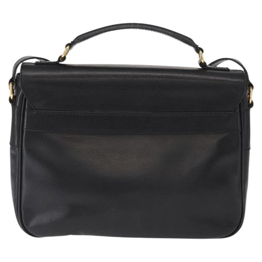 Celine Circle Logo Shoulder Bag Leather, BLACK, LEATHER, Shoulder bag