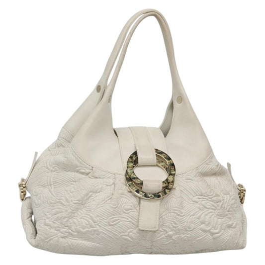 Bvlgari Chandra Hobo Leather, WHITE, LEATHER, Handbag