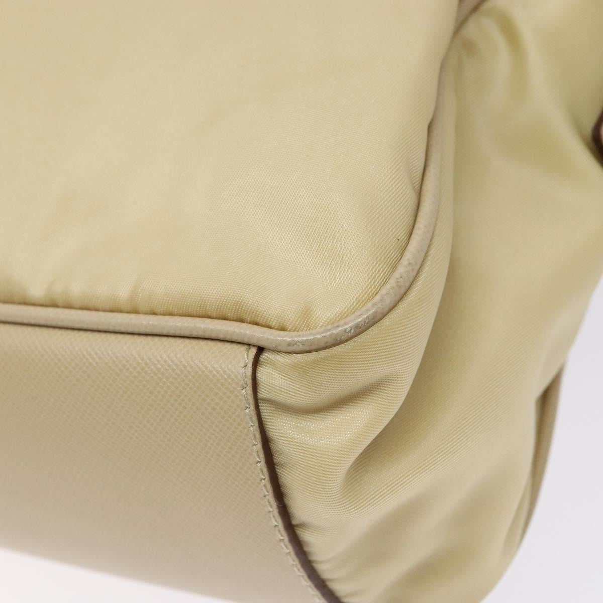 Prada Vintage Zip Handbag Tessuto, BEIGE, NYLON, Handbag