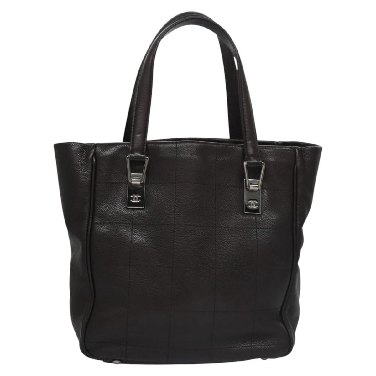 Chanel Chocolate Bar Coco Mark handbag Caviar skin, BROWN, LEATHER, Handbag