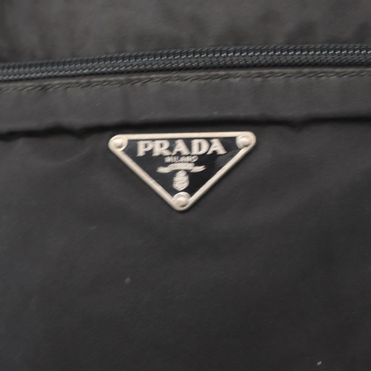 Prada Front Pocket Messenger Bag Tessuto, BLACK, NYLON, Shoulder bag