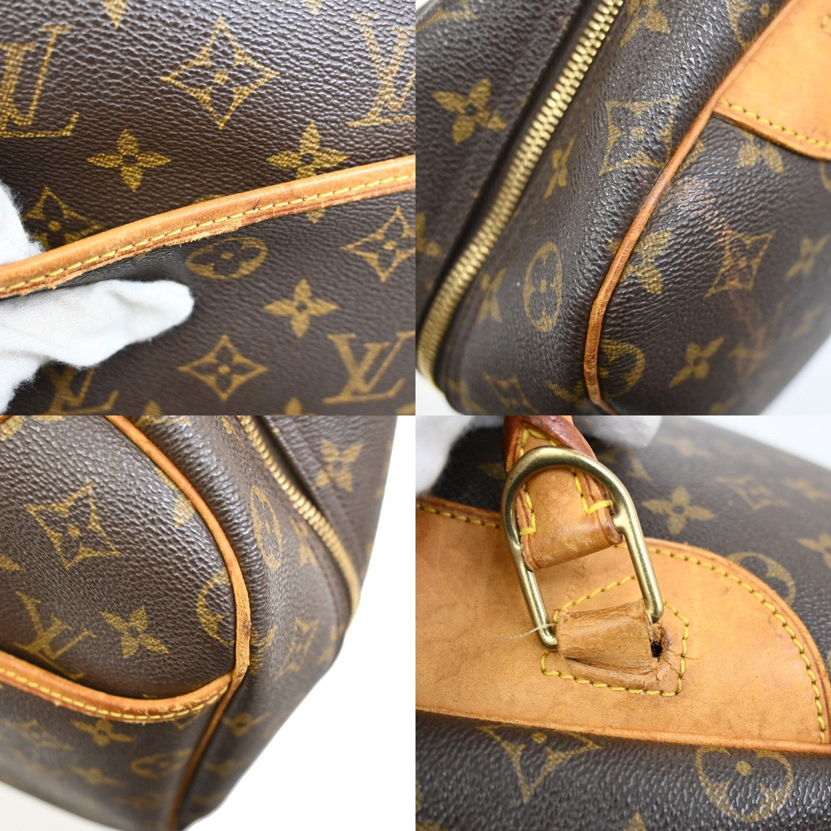Louis Vuitton Deauville Handbag Monogram Canvas, BROWN, LEATHER, Handbag