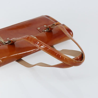 Salvatore Ferragamo Gancini handbag Patent leather, BROWN, PATENT_LEATHER, Handbag