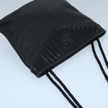 Fendi FF Logo Stamp Zip Pouch Printed Leather, BLACK, LEATHER, Shoulder bag