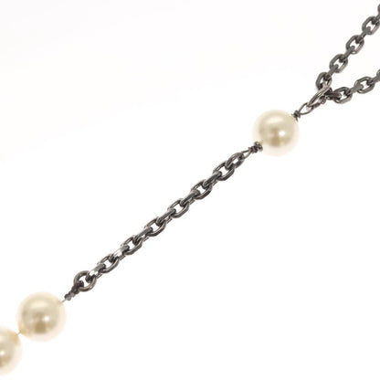 Chanel CC Pearl Necklace Faux Pearls and Metal, WHITE, METAL, Necklace