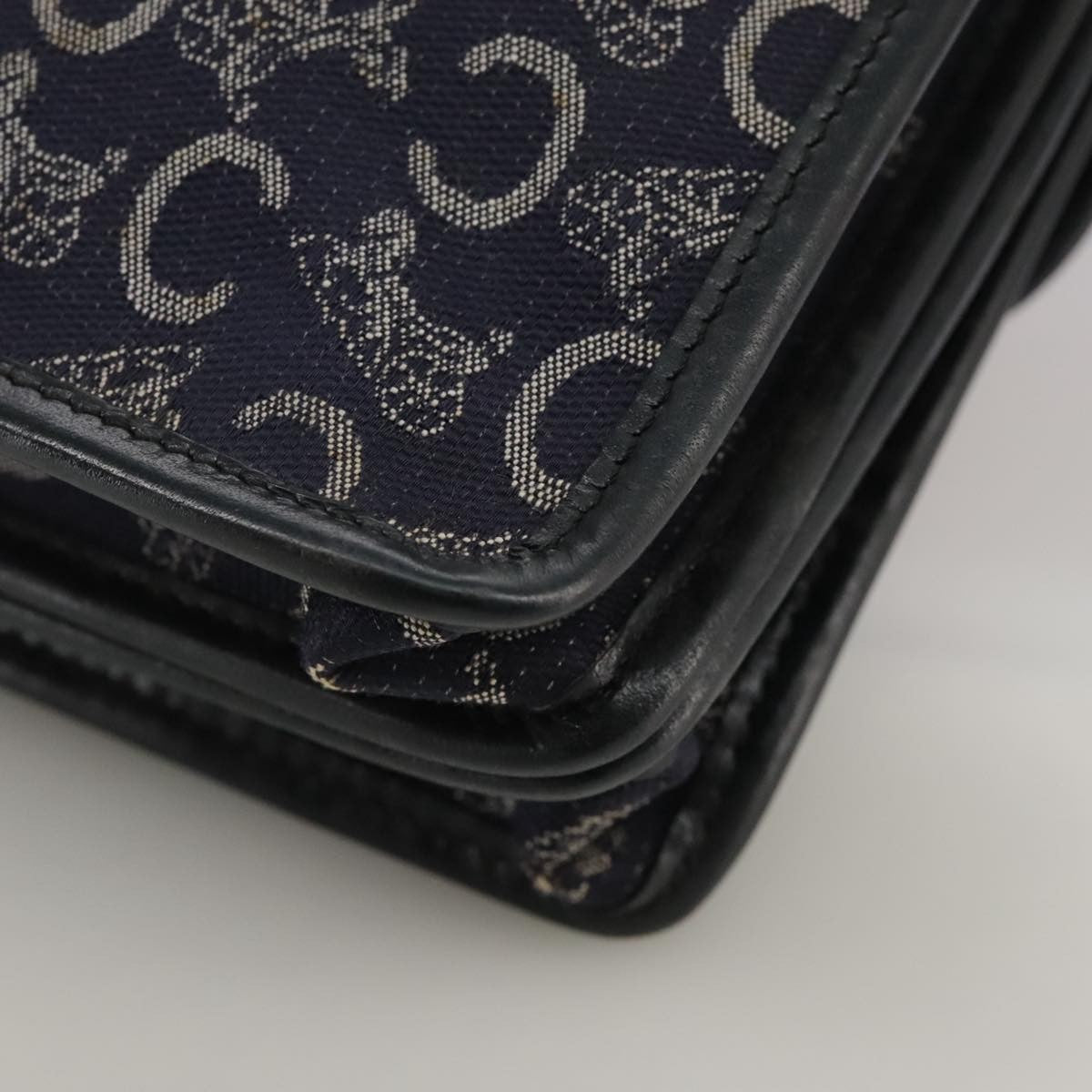 Celine C Sulky Handbag Canvas, NAVY, CANVAS, Handbag