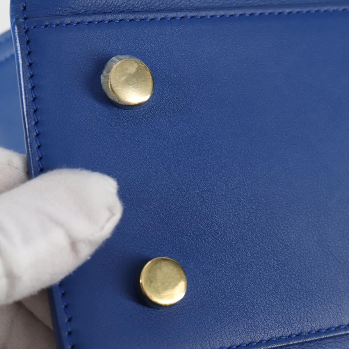 Saint Laurent Monogram Cabas Leather, BLUE, LEATHER, Handbag