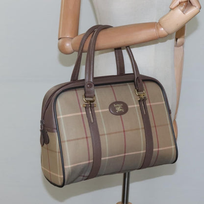 Burberry Nova Check Bowling Bag Canvas, BROWN, CANVAS, Handbag