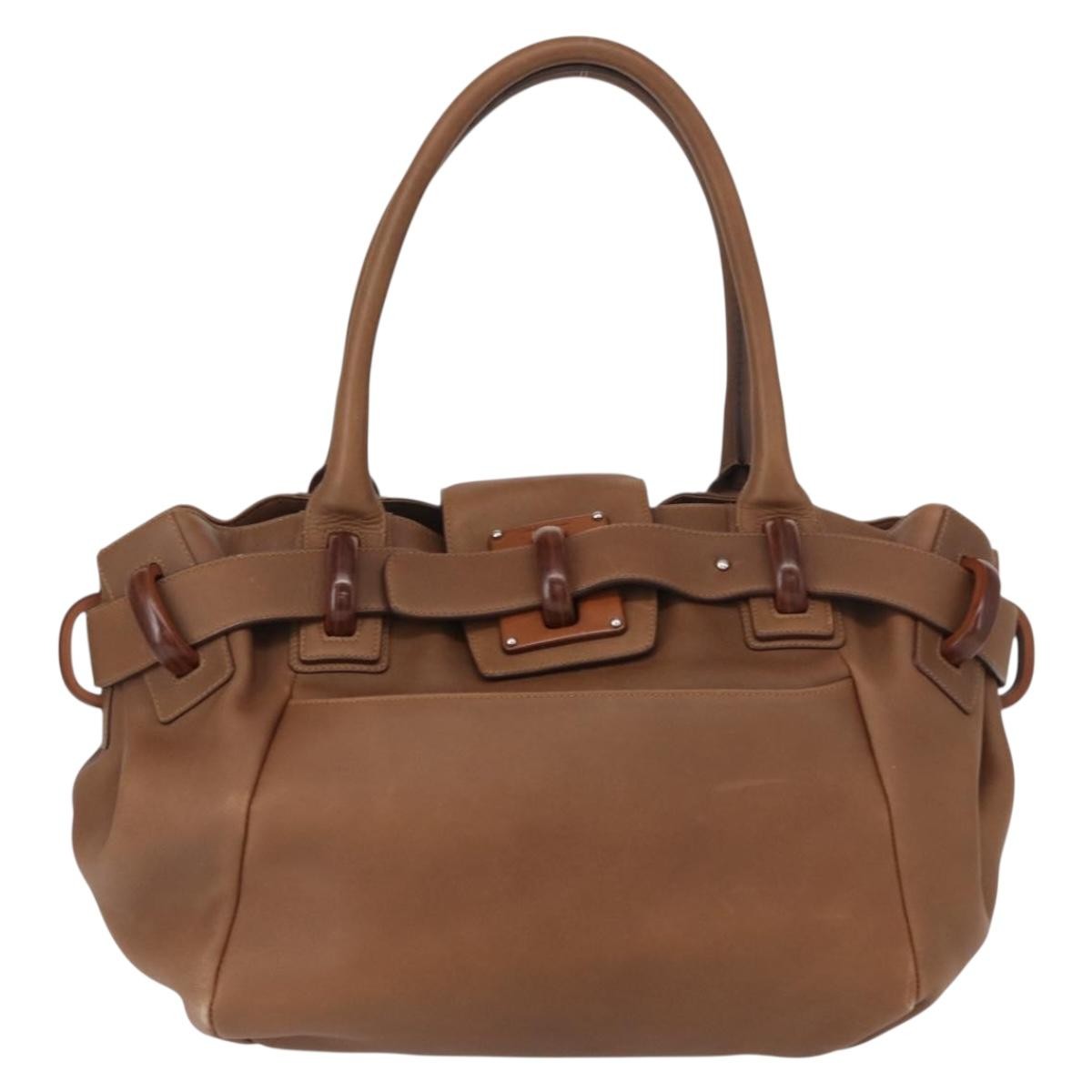 Salvatore Ferragamo Vintage Handbag Leather, BROWN, LEATHER, Handbag