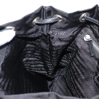 Prada Double Pocket Shoulder Bag Tessuto, BLACK, NYLON, Shoulder bag