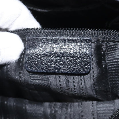 Salvatore Ferragamo Gancini handbag Leather, BLACK, LEATHER, Handbag