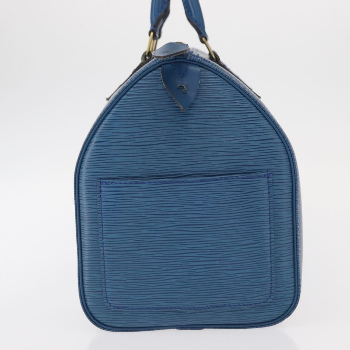 Louis Vuitton Speedy Handbag Epi Leather, BLUE, LEATHER, Handbag