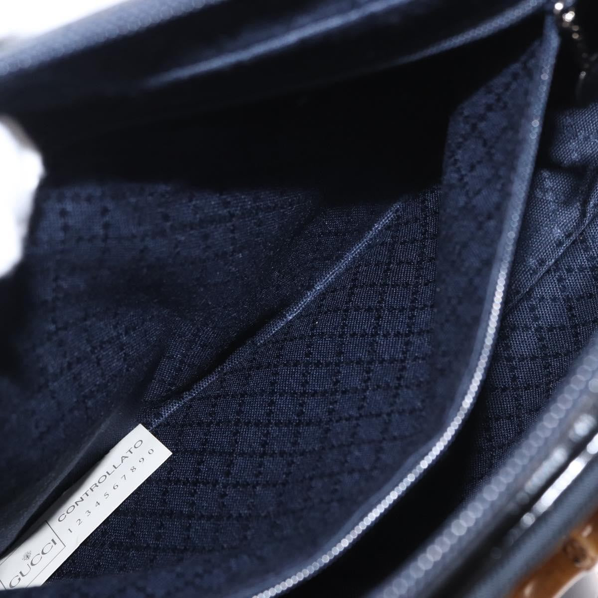 Gucci Vintage Bamboo Handle Bag Nylon, BLACK, NYLON, Handbag