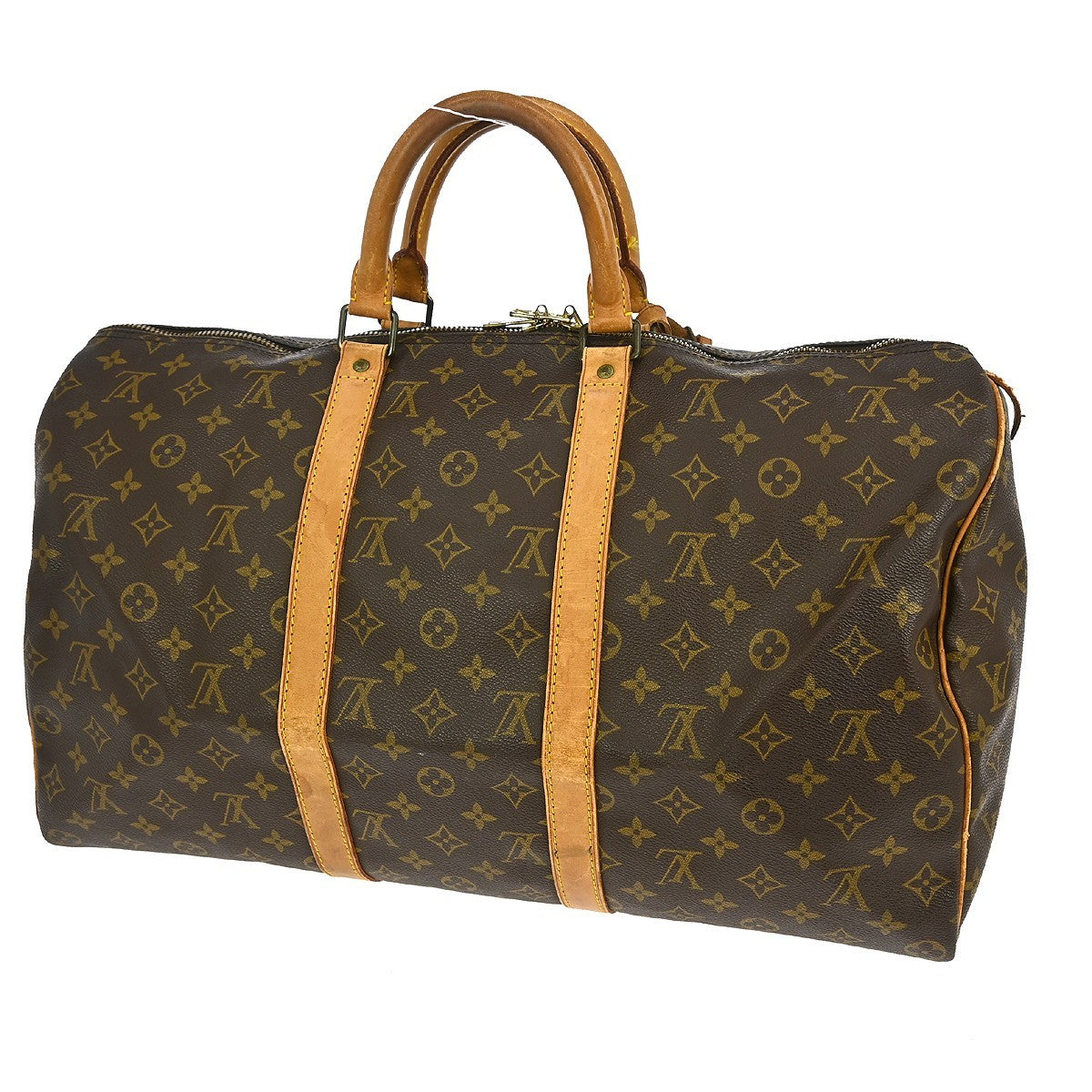 Louis Vuitton Keepall Bag Monogram Canvas, BROWN, CANVAS, Travel bag