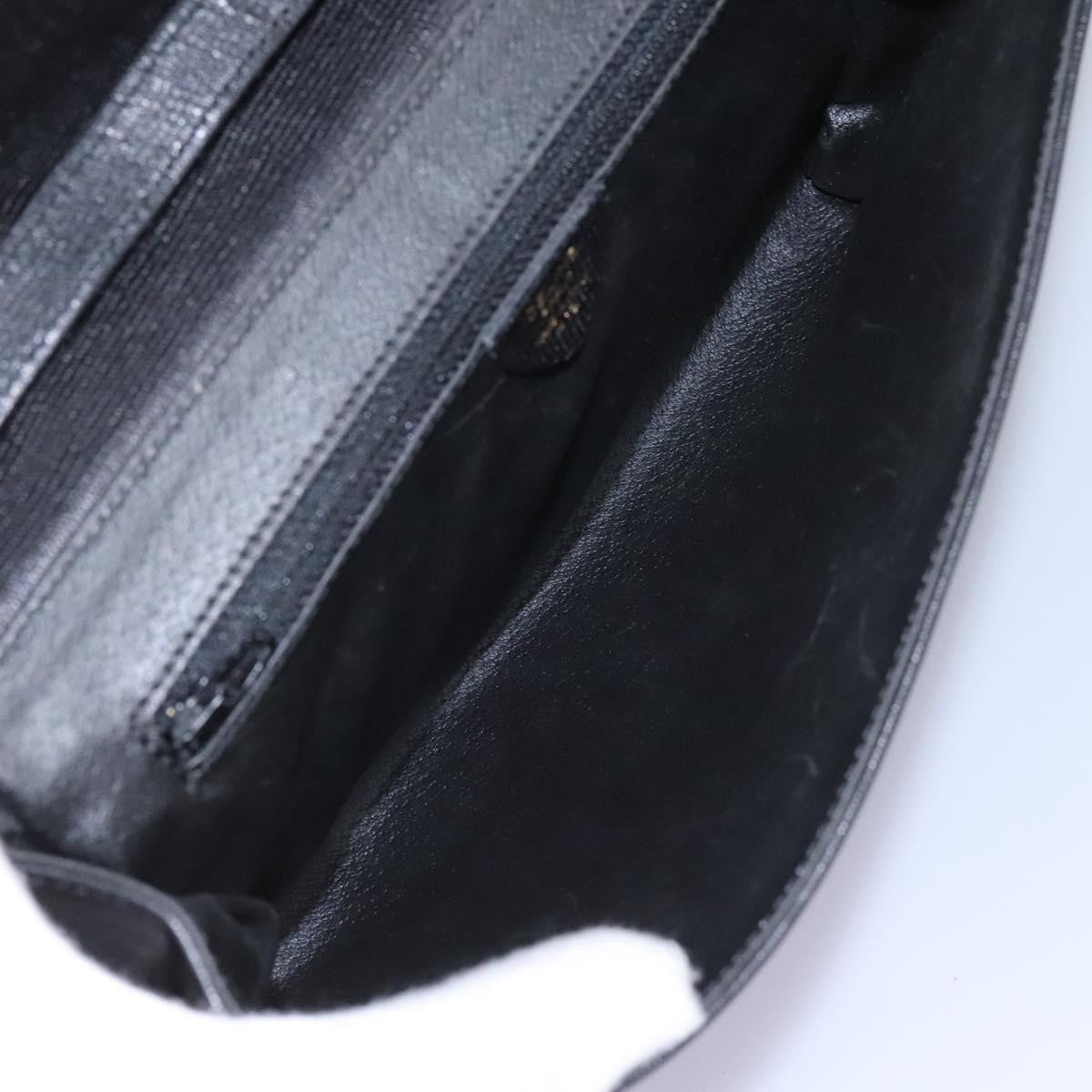 Celine Vintage Circle Logo Crossbody Bag Leather, BLACK, LEATHER, Crossbody bag