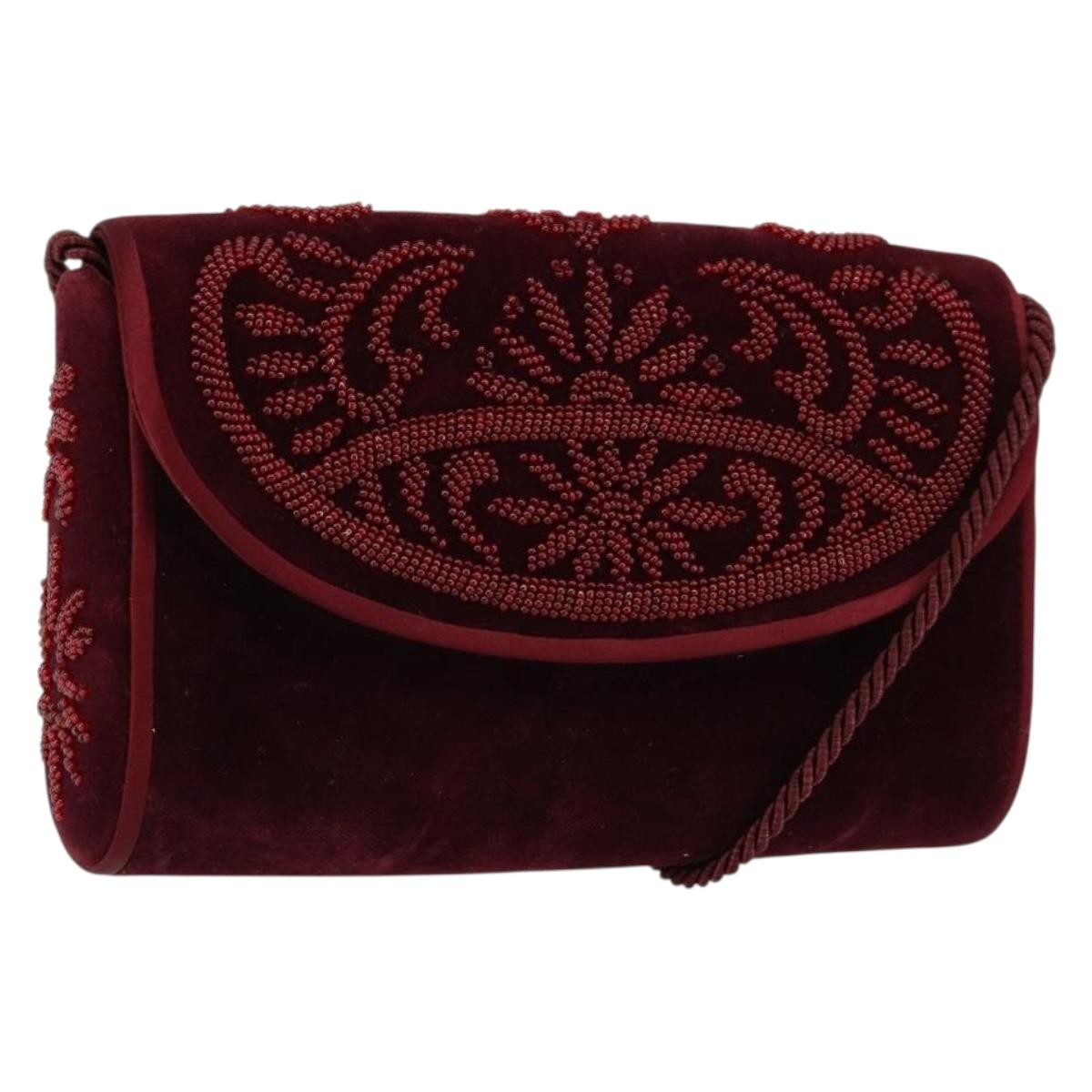 Bally Vintage Shoulder Bag Velvet, RED, VELVET, Shoulder bag