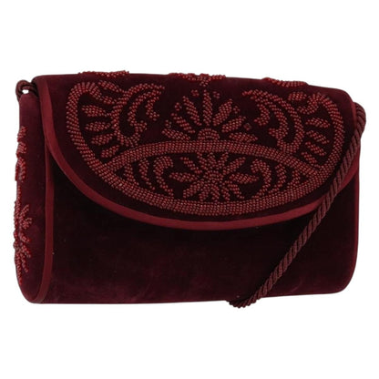 Bally Vintage Shoulder Bag Velvet, RED, VELVET, Shoulder bag