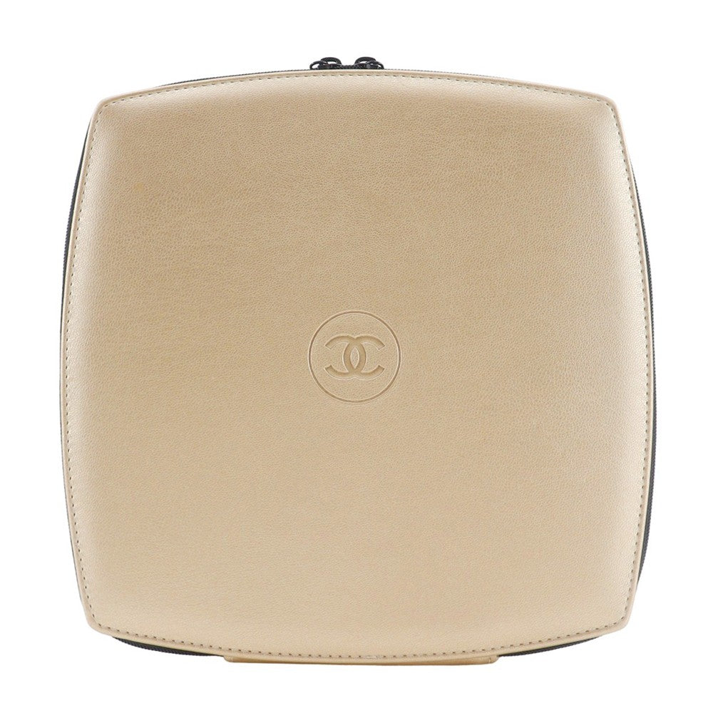 Chanel Sabri Mage Pouch Leather, GOLD, LEATHER, Clutche & pouche