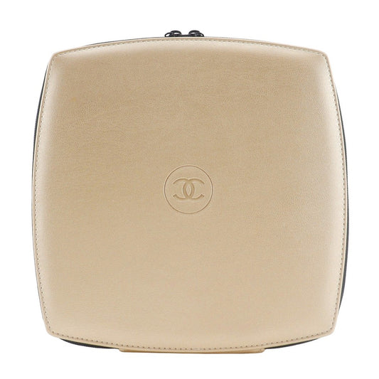 Chanel Sabri Mage Pouch Leather, GOLD, LEATHER, Clutche & pouche