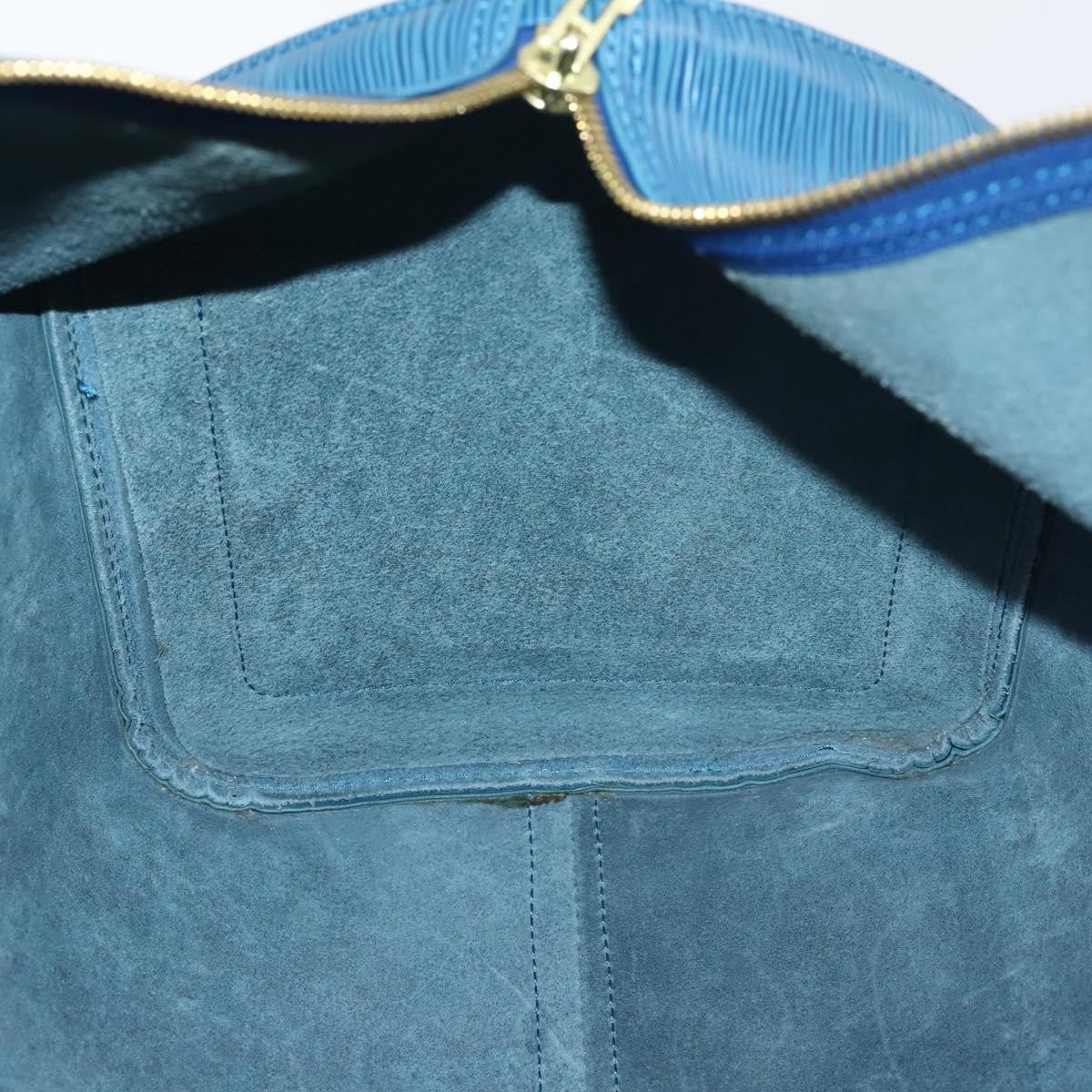 Louis Vuitton Keepall Bag Epi Leather, BLUE, LEATHER, Travel bag