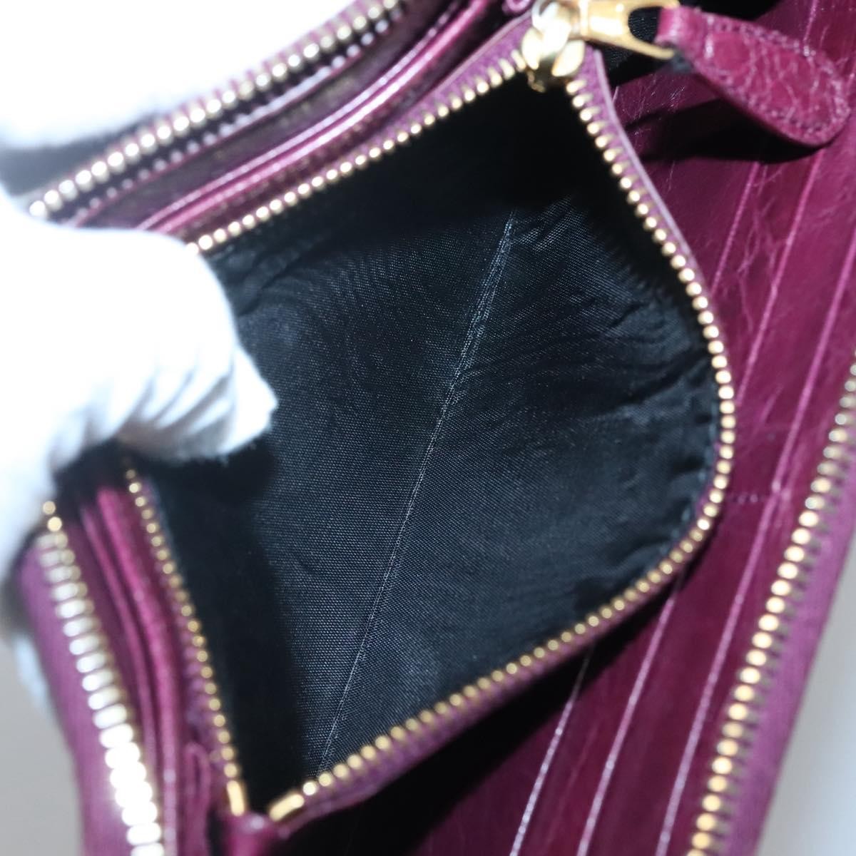 Balenciaga Classic Continental Zip Around Wallet Leather, PURPLE, LEATHER, Wallets