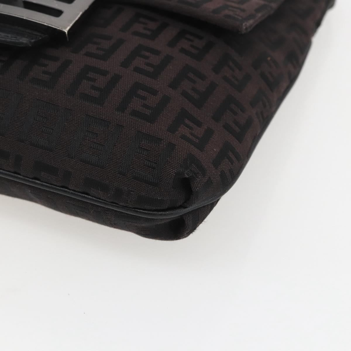 Fendi Vintage Flap Crossbody Bag Zucchino Canvas, BROWN, CANVAS, Shoulder bag