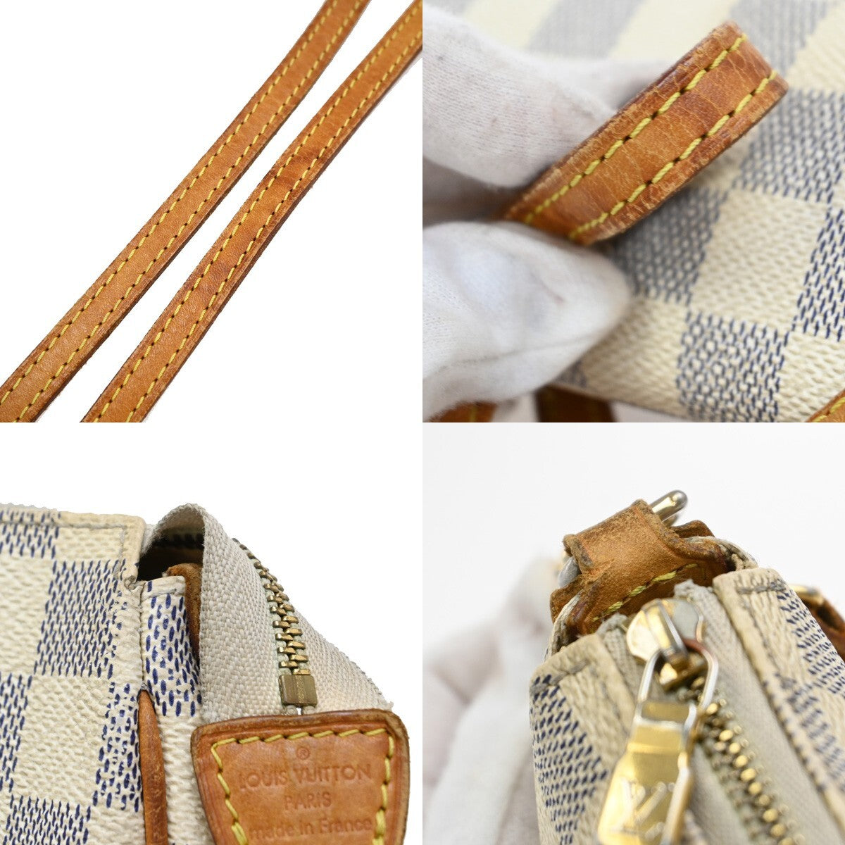 Louis Vuitton Eva Handbag Damier, WHITE, LEATHER, Handbag