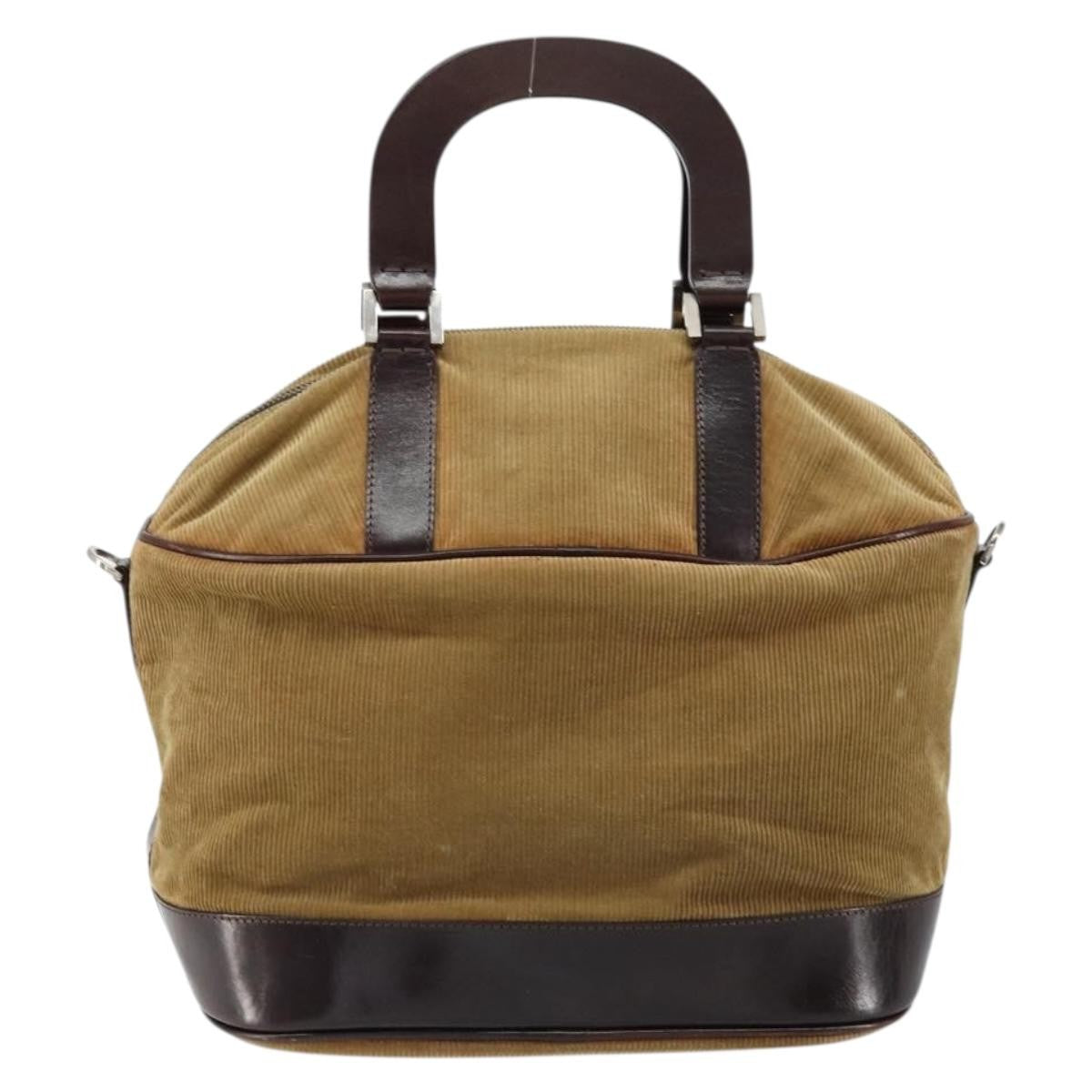 Fendi Vintage Top Handle Bag Velvet, BEIGE, VELVET, Handbag